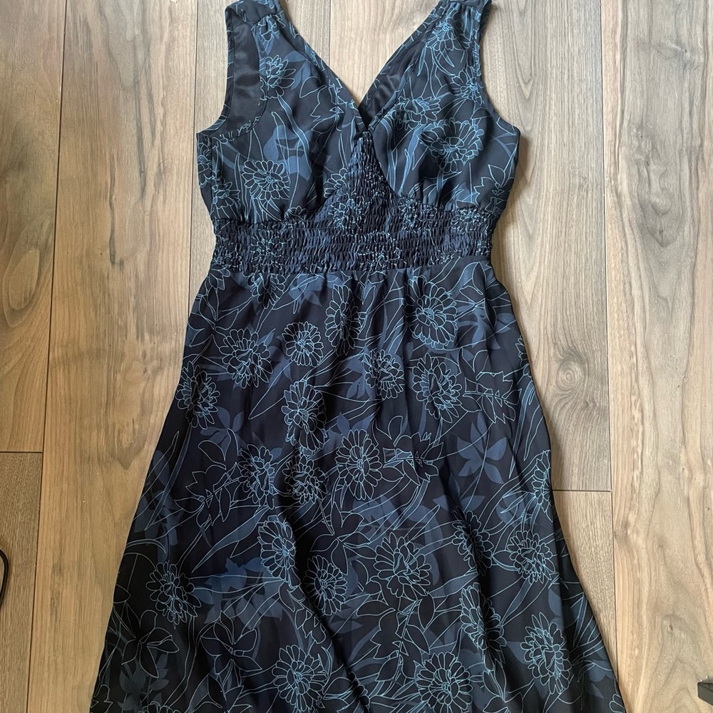 Navy Floral Midi Dress Size 5